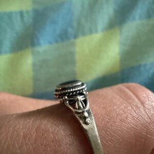 Sterling Silver Ring with Black Stone